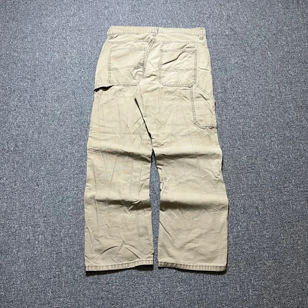 Blue Mountain Carpenter Pants 32x30 Tan Canvas Utility Workwear Trousers